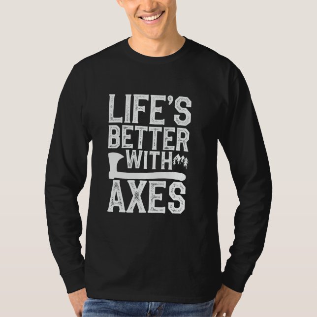 Ax Throwing Target Practice Lumberjack Sport Viki T Shirt (Framsida)