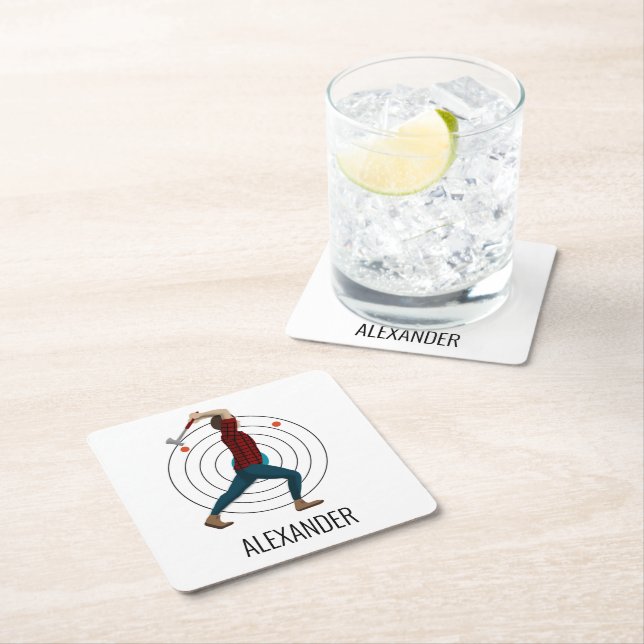 Ax Throwing Underlägg Papper Kvadrat (Insitu)