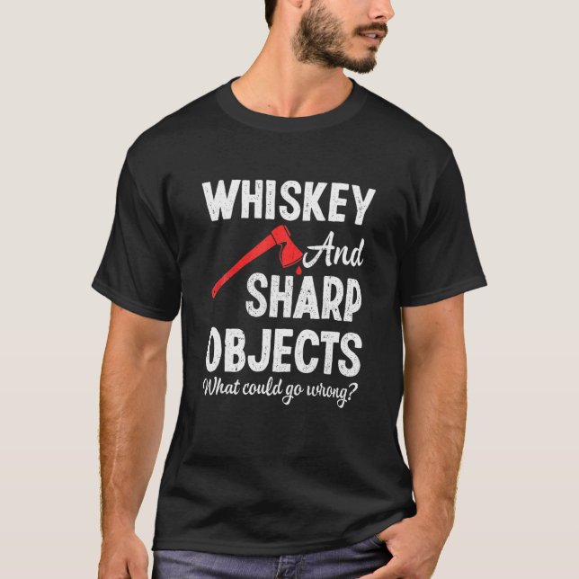 Ax Throwing Vin Vassa Objects Hatchet Lumberjack T Shirt (Framsida)
