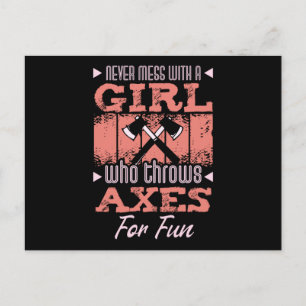 Ax Throwing Women Vykort