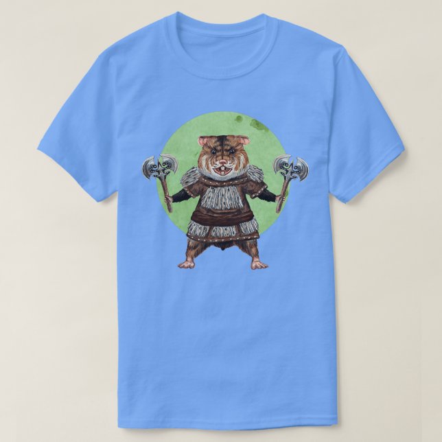 Ax Weilding Hamster i grönt T Shirt (Design framsida)