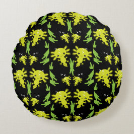 Axaotl Salamander Kids Gift Rund Kudde