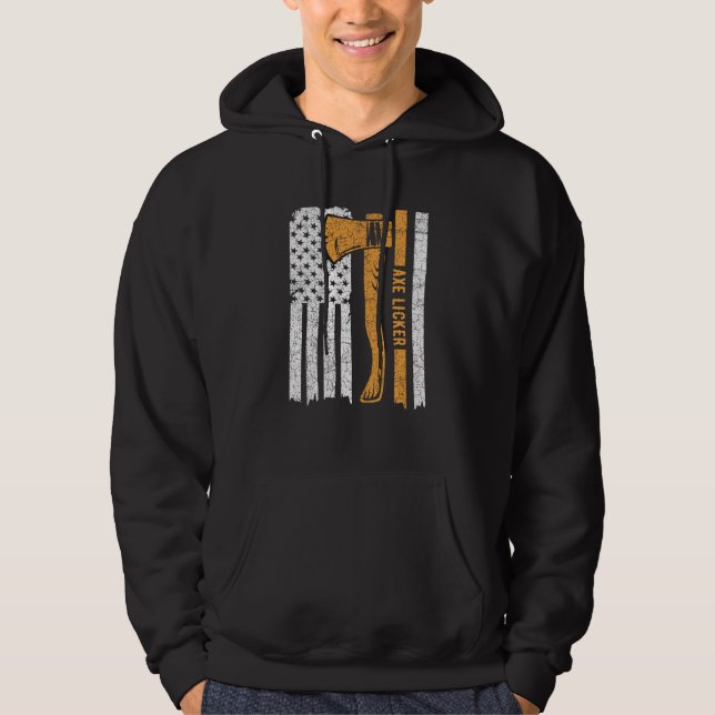Axe Licker Quote for an Axe throwing champion Hoodie (Framsida)