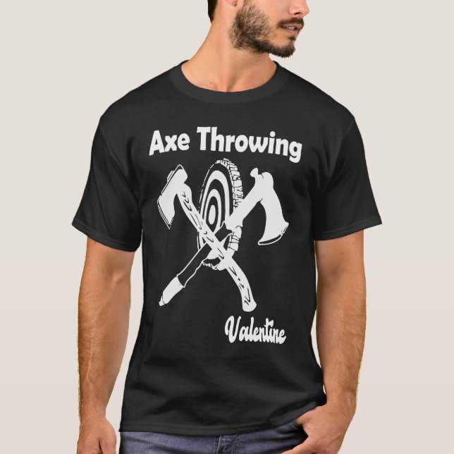 Axe Throwing Valentine's Day T Shirt (Framsida)