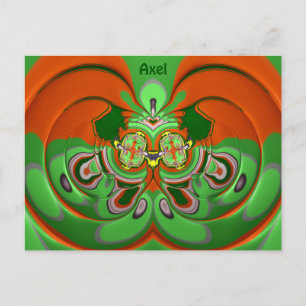 AXEL~ 3D-designmönster ~ Julfärger~ Vykort