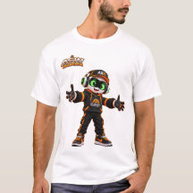 Axel Futuristisk AI Robot Karaktär Grafisk T-Shirt