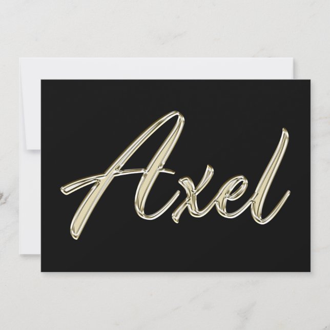Axel Name white gold Handwriting Karte Kort (Framsida)