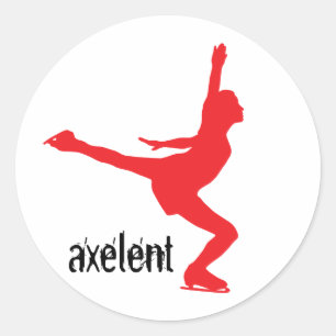 Axelent Ice Skater Runt Klistermärke