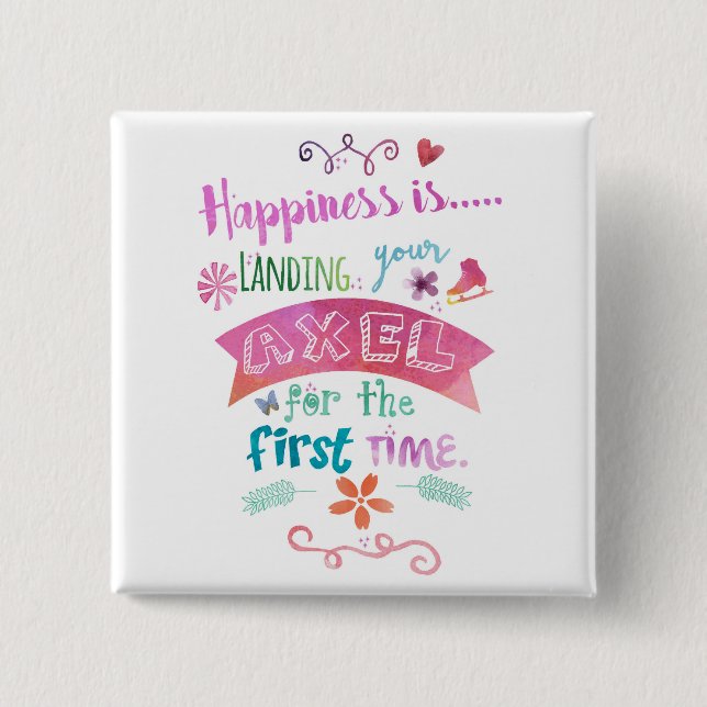 Axelfigurskridskon kvadrerar magneten knapp (Framsida)