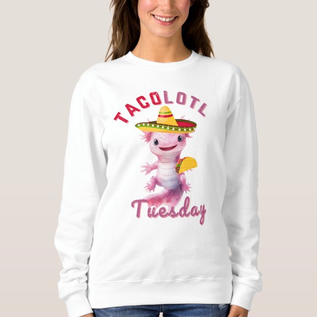 Axelotl Cute Taco Tisdag Mexican Axolotl Hoodie T Shirt (Framsida)