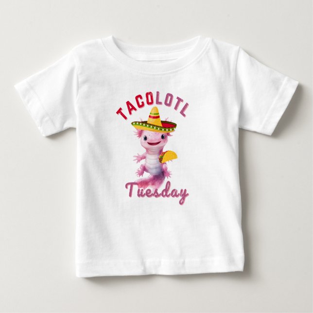 Axelotl Cute Taco Tisdag Mexikanska Axolotl Roligt T Shirt (Framsida)