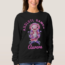 Axelotl Mysigt Gamer Girl Rosa Cute Axolotl Namn T Shirt
