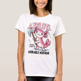 Axelotl Rolig Axolotl Håller Stridsyxa Puns Konst T Shirt