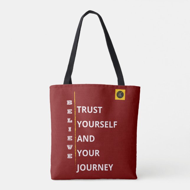 Axelremmad Totebag - Believe Vibe Tygkasse (Baksida)