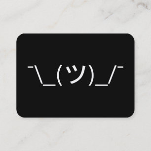 Axelryck Emoticon ¯\_(ツ)_/¯ Japansk Kaomoji Visitkort