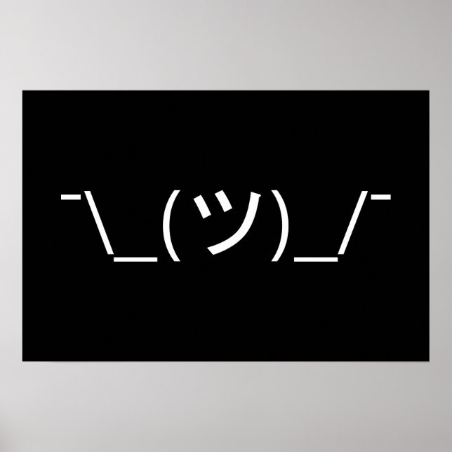 Axelryck Emoticon ¯\_(ツ)_/¯ Japanskt Kaomoji Poster (Framsidan)