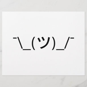 Axelryck Emoticon ¯\_(ツ)_/¯ Japanskt Kaomoji Reklamblad