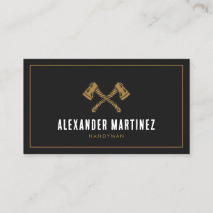 Axes Handyman Woodworkers Lumberjack Carpenter Visitkort