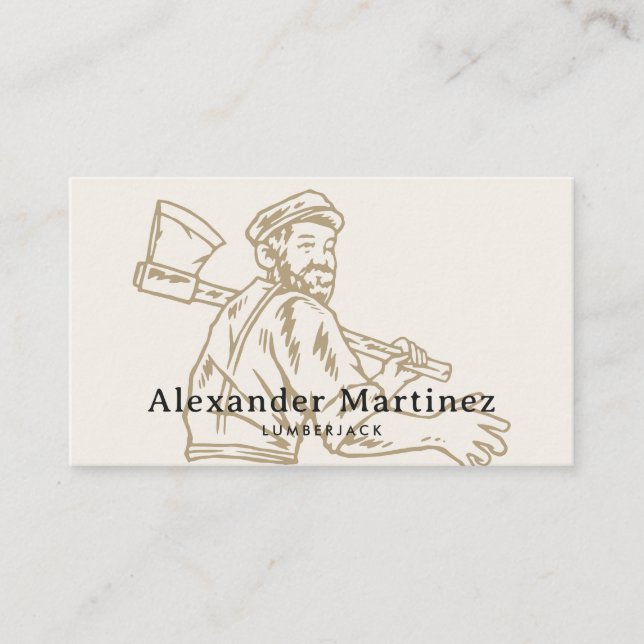 Axes Lumberjack Handyman Carpenter Woodarbetare Visitkort (Framsida)