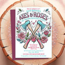 Axes & Ro - Ax Throwing Bachelorette Party Inbjudningar
