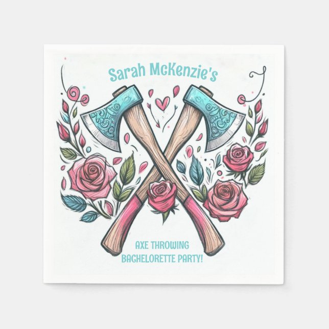 Axes & Ro - Ax Throwing Bachelorette Party Pappersservett (Framsidan)