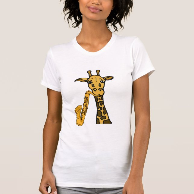 AXgiraff som leker Saxskjortan T-shirt (Framsida)