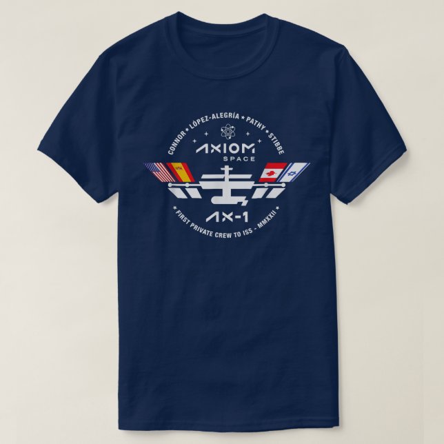 AXIOM A1 Mission Patch Dragon Falcon ISS Space Lau T Shirt (Design framsida)