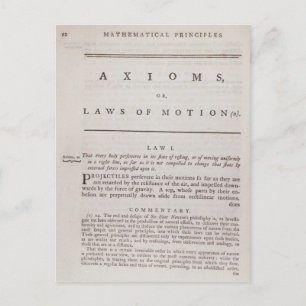 Axiom, eller lagar av Rörelse, från volym I Vykort