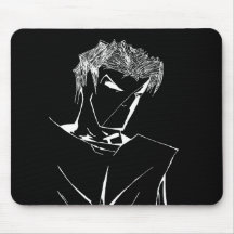 Axiom-man Reverse Black and White Mouse Pad