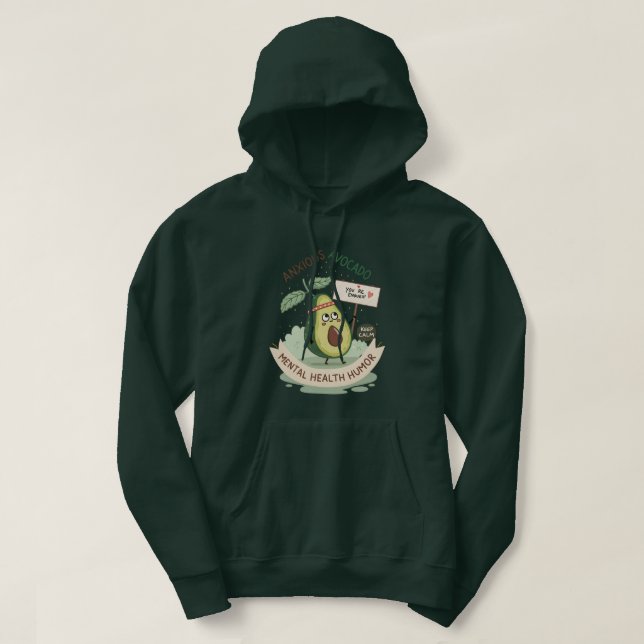 Axious Avocado Alert! 🥑 💦 | Anpassningsbar Psyki Hoodie (Design framsida)