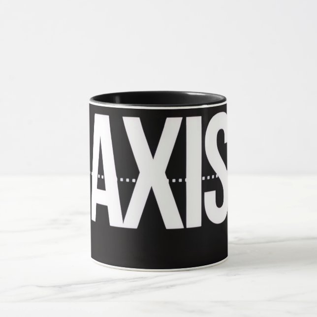 Axis Minimalist Black Mug – Clean Typography Motiv Mugg (Center)