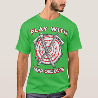 Axlar med ax-utskjutning spelas upp med Vassa obje T Shirt