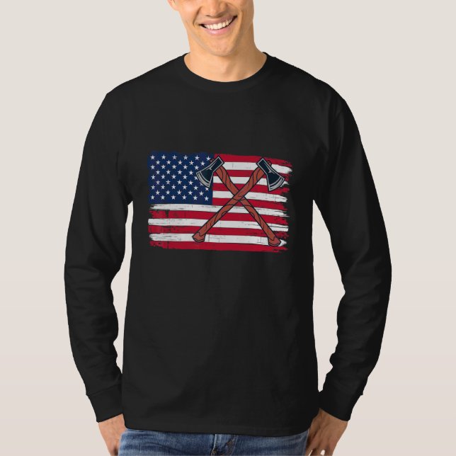 Axle Maker Patriotic US Flagga T Shirt (Framsida)