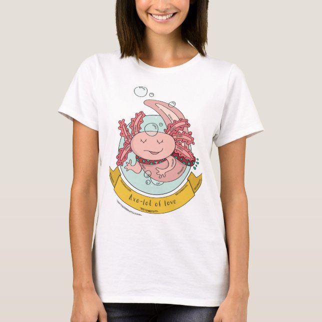Axo-Lot Of Love - Cute Axolotl T-Shirt (Framsida)