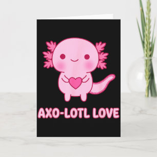 Axo-lotl Kärlek Kawaii Axolotl Hjärta Alla Hjärtan Kort