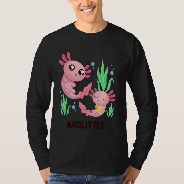 Axolittle Cute Axolotl Pun Funny Little Sister Bro T Shirt (Framsida)