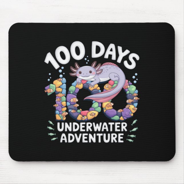 Axolotl 100 dagar för undervattensgymnasiet Äventy Musmatta (Framsidan)