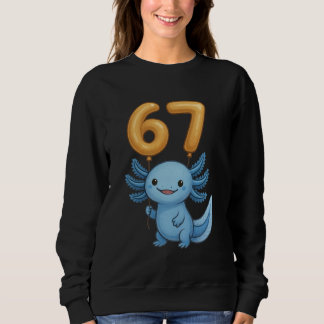 Axolotl 67 Meme Six Seven Balloon Funny Gen Alpha  T Shirt