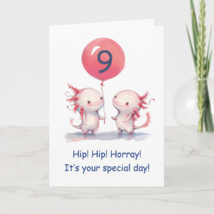 Axolotl 9: e födelsedagen Önskemål vid Rosa med en Kort