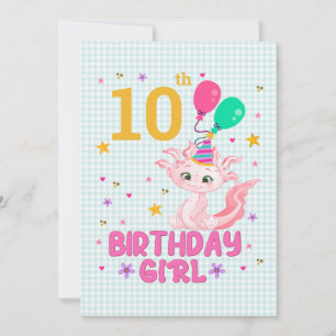 Axolotl Älskare Birthday Girl Salamander Amphibiou Inbjudningar