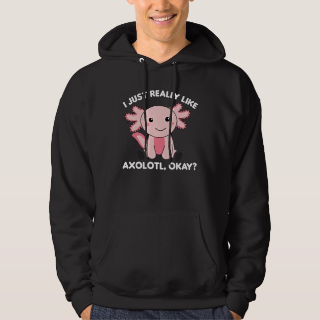 Axolotl Älskare Cute Animals För barn Rosa Hoodie (Framsida)