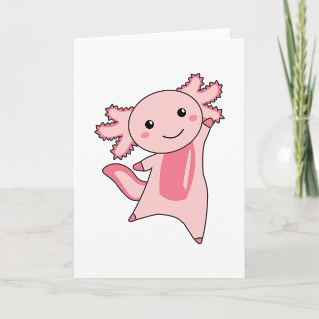 Axolotl Älskare Cute Animals För barn Rosa Kort (Framsida)