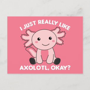 Axolotl Älskare Cute Animals För barn Rosa Postcar Vykort