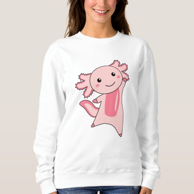 Axolotl Älskare Cute Animals För barn Rosa T Shirt (Framsida)