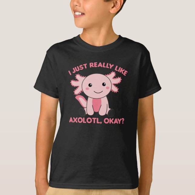 Axolotl Älskare Cute Animals För barn Rosa T Shirt (Framsida)