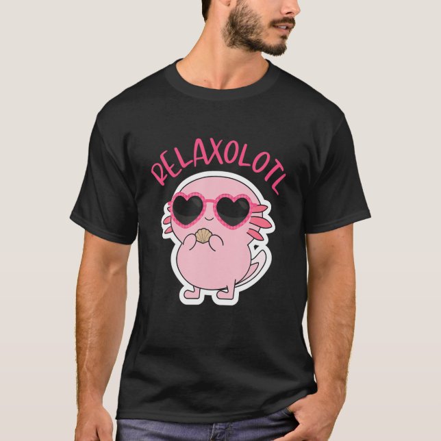 Axolotl Älskare Cute Heart Sunglasses Kawaii Girls T Shirt (Framsida)