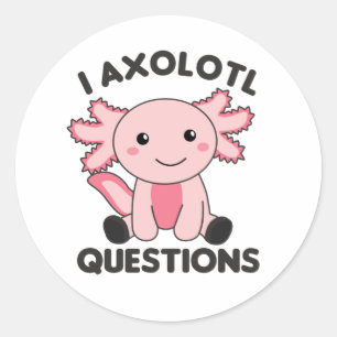 Axolotl Älskare Sweet Animals for Children Rosa Cl Runt Klistermärke