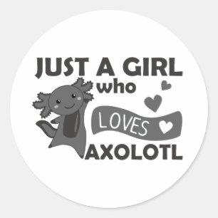 Axolotl Älskare Sweet Animals for Girls Rosa Class Runt Klistermärke