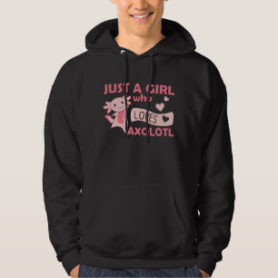 Axolotl Älskare Sweet Animals for Girls Rosa Hoodie