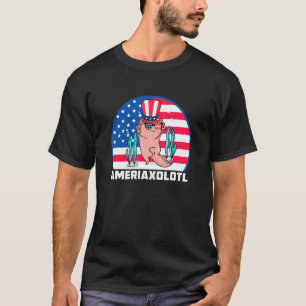 Axolotl Ameriaxolotl USA flagga juli den 4:e T Shirt